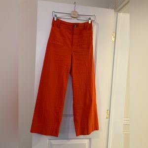 Anthropologie Maeve Colette Cropped Wide-Leg Pants, Sz 27